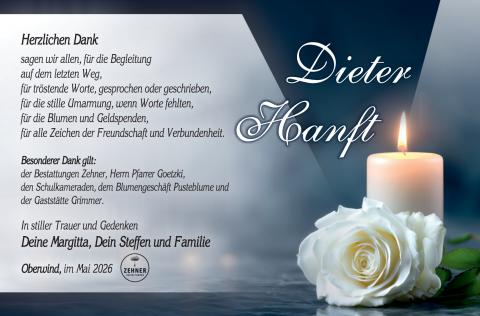 Danksagung Dieter Hanft