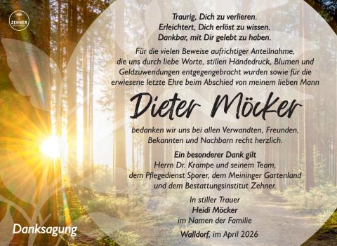Danksagung Dieter Möcker