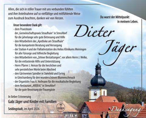 Danksagung Dieter Jäger