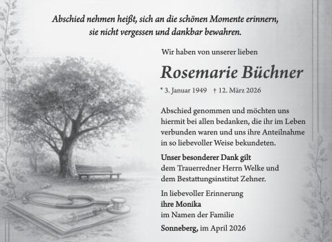 Danksagung Rosemarie Büchner