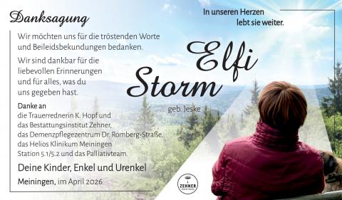 Danksagung Elfi Storm