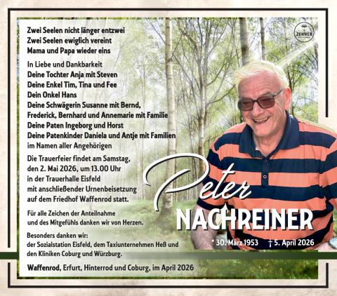Traueranzeige Peter Nachreiner