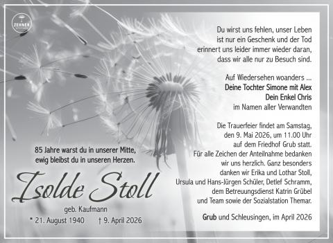 Traueranzeige Isolde Stoll