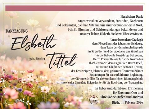 Danksagung Elsbeth Tittel