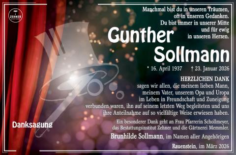 Danksagung Gunther Sollmann