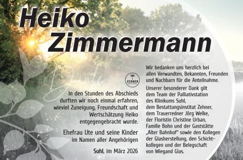Danksagung Heiko Zimmermann