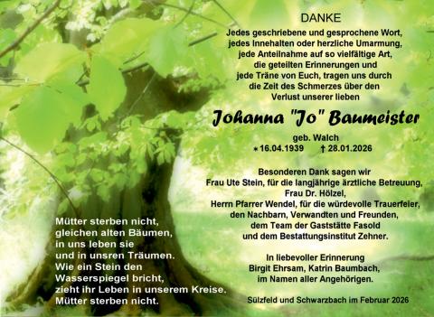 Danksagung Johanna Baumeister