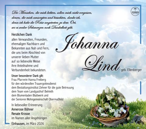 Danksagung Johanna Lind