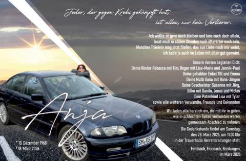 Traueranzeige Anja Asmus