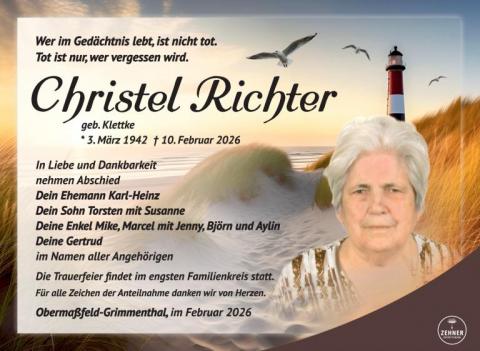 Traueranzeige Christel Richter