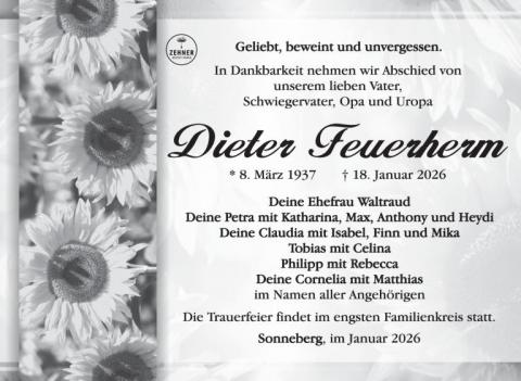 Traueranzeige Dieter Feuerherm