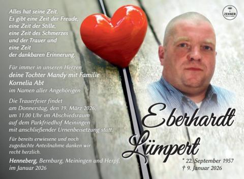 Traueranzeige Eberhardt Lümpert