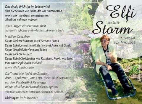 Traueranzeige Elfi Storm
