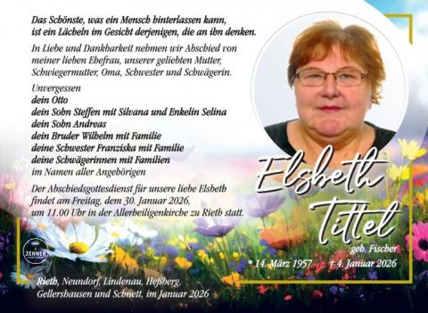 Traueranzeige Elsbeth Tittel