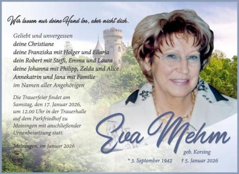 Traueranzeige Eva Mehm