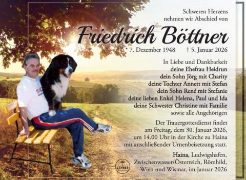 Traueranzeige Friedrich Böttner