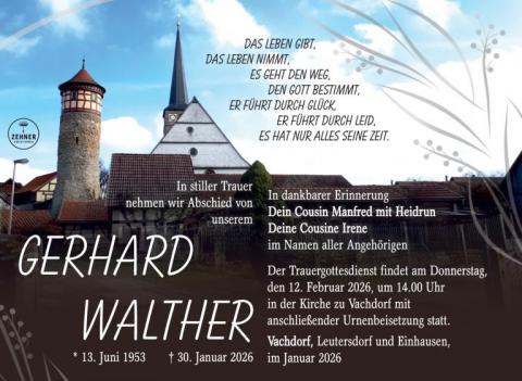 Traueranzeige Gerhard Walther