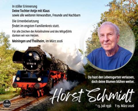 Traueranzeige Horst Schmidt