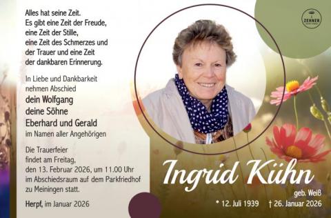 Traueranzeige Ingrid Kühn