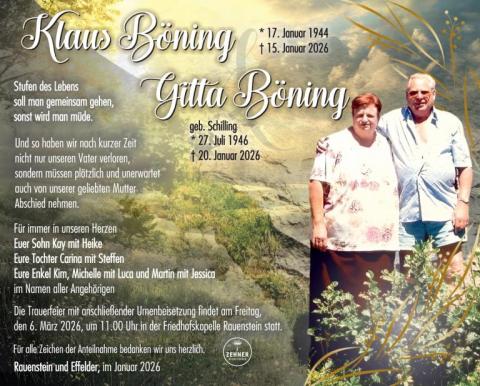 Traueranzeige Klaus Böning