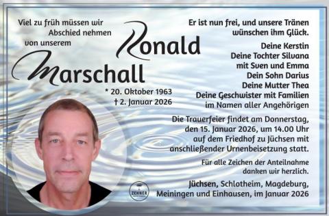 Traueranzeige Ronald Marschall