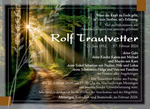 Traueranzeige Rolf Trautvetter