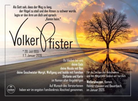 Traueranzeige Volker Pfister