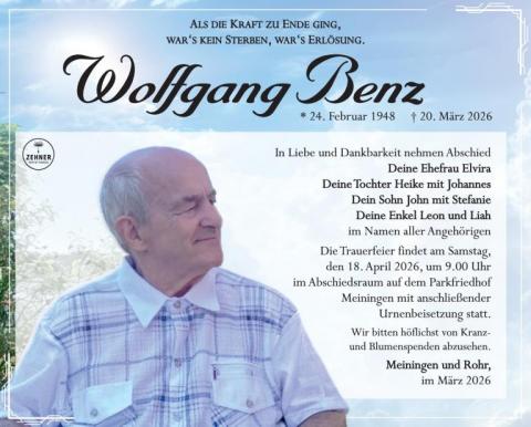Traueranzeige Wolfgang Benz