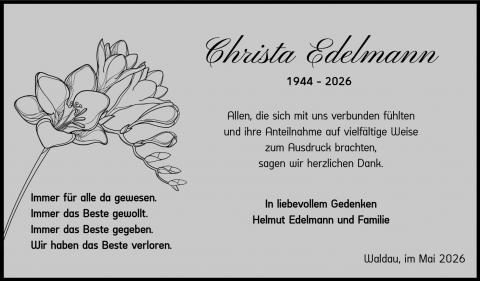 Danksagung Christa Edelmann