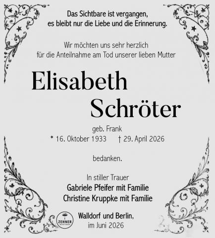 Danksagung Elisabeth Schröter