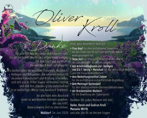 Danksagung Oliver Kroll