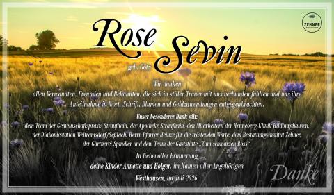Danksagung Rose Sevin