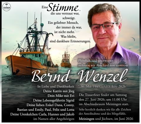 Traueranzeige Bernd Wenzel