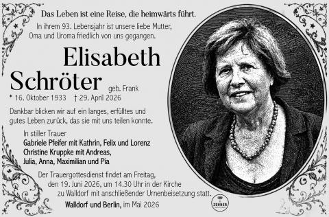 Traueranzeige_Elisabeth Schröter