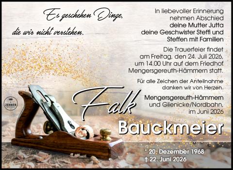 Traueranzeige Falk Bauckmeier