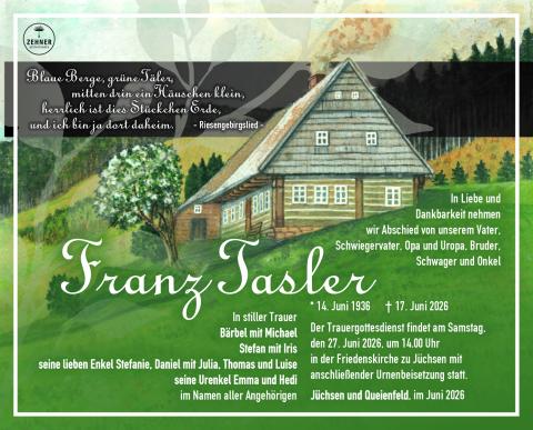 Traueranzeige_Franz Tasler
