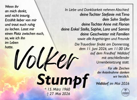 Traueranzeige Volker Stumpf