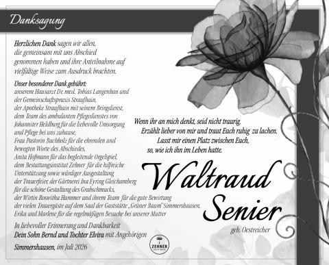 Danksagung Waltraud Senier