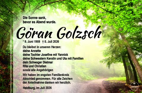 Traueranzeige Göran Golzsch