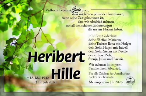Traueranzeige Heribert Hille