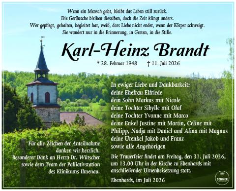 Traueranzeige Karl-Heinz Brandt