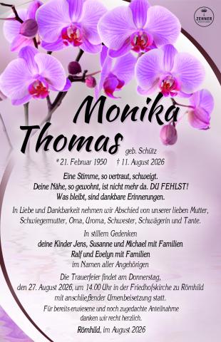 Traueranzeige Monika Thomas