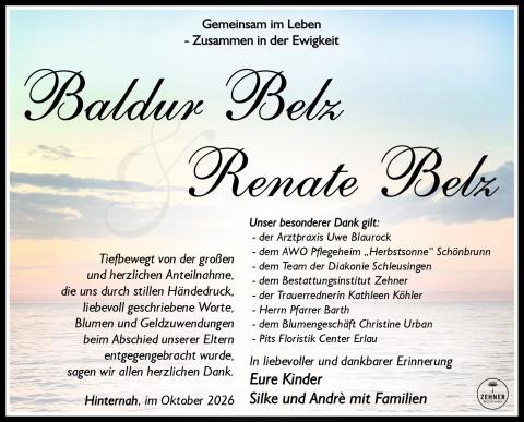 Danksagung Renate Belz