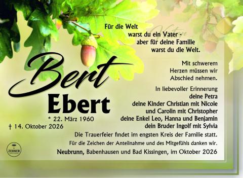 Traueranzeige Bert Ebert